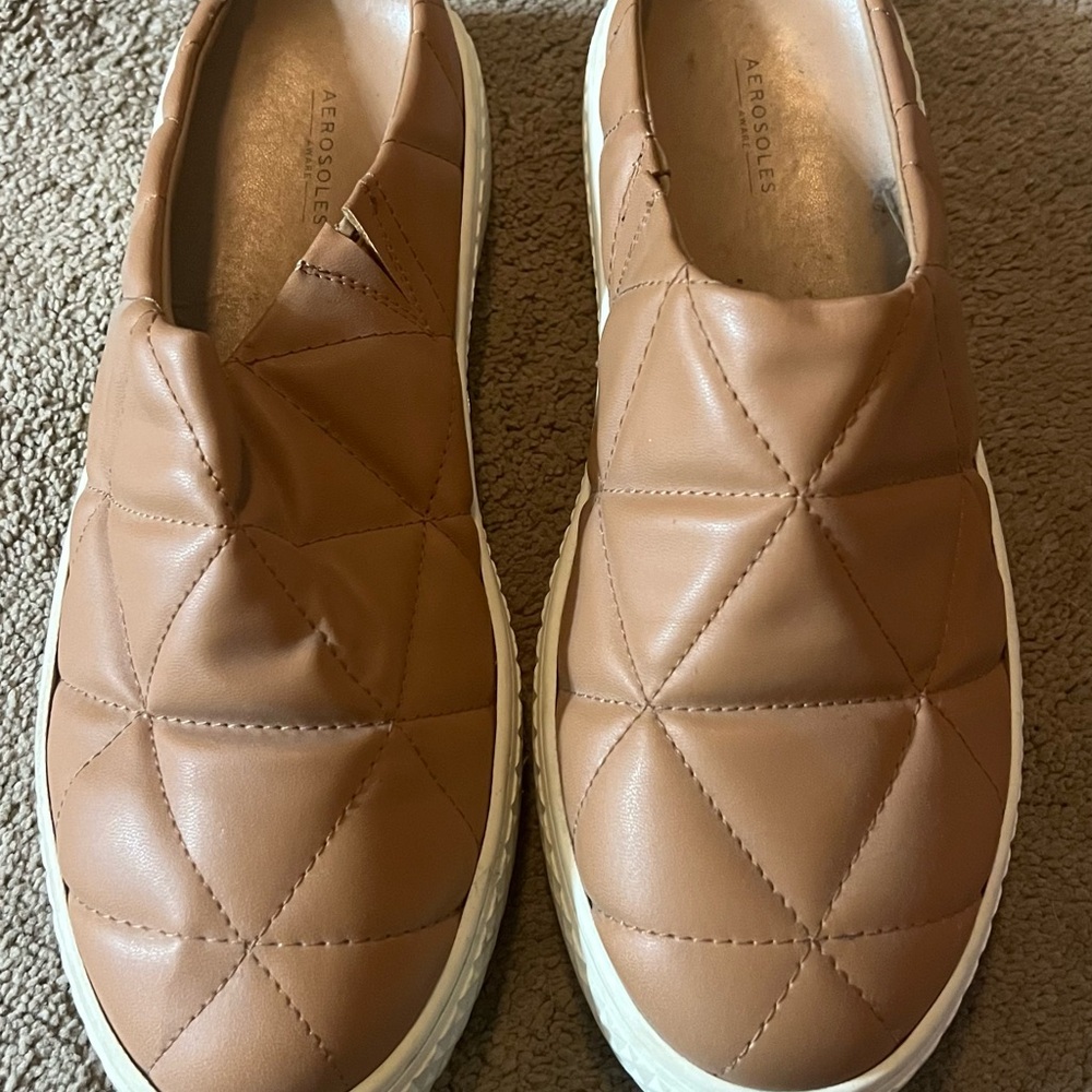 AEROSOLES Quilted Brown Slip-On Shoes